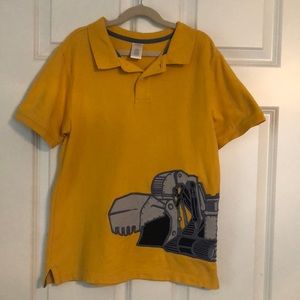 Boys Gymboree size 10 polo shirt with construction appliqué.